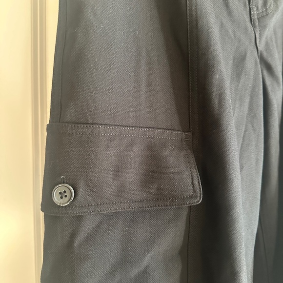 Liverpool wide-leg cropped black cargo pants 29 - Picture 3 of 7